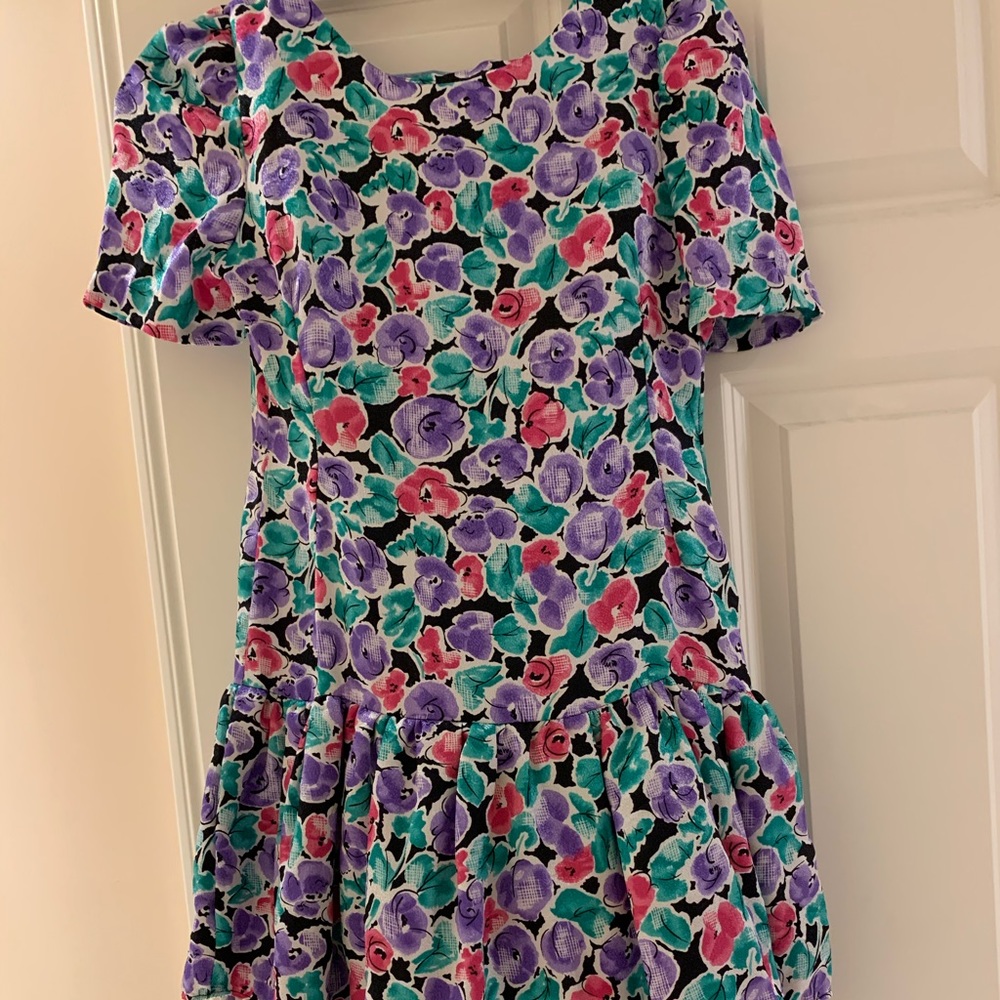 Vintage 80s Floral Party Dress 💖